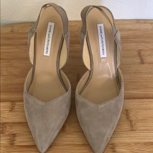 DVF Nude suede leather point toe